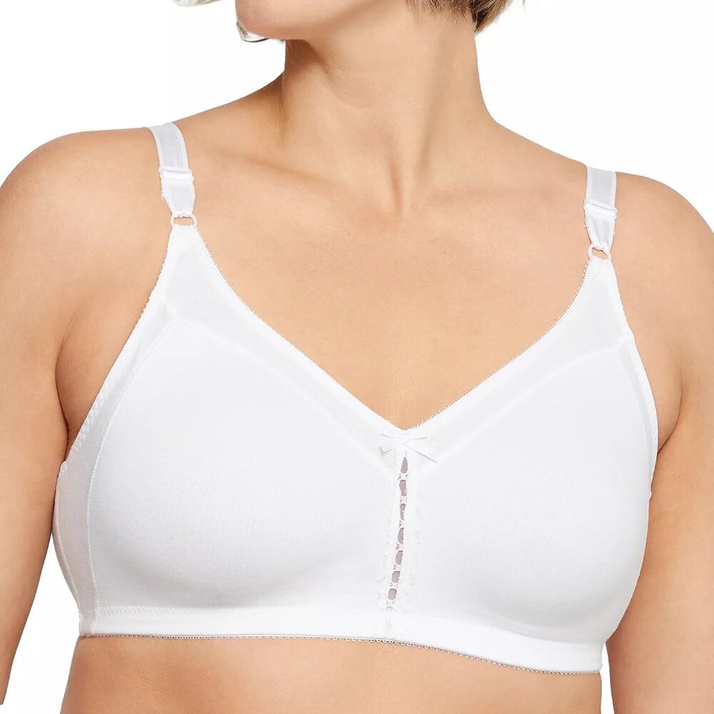 NWT $34 BALI #3036 White Double Support Wireless Bra – 38B